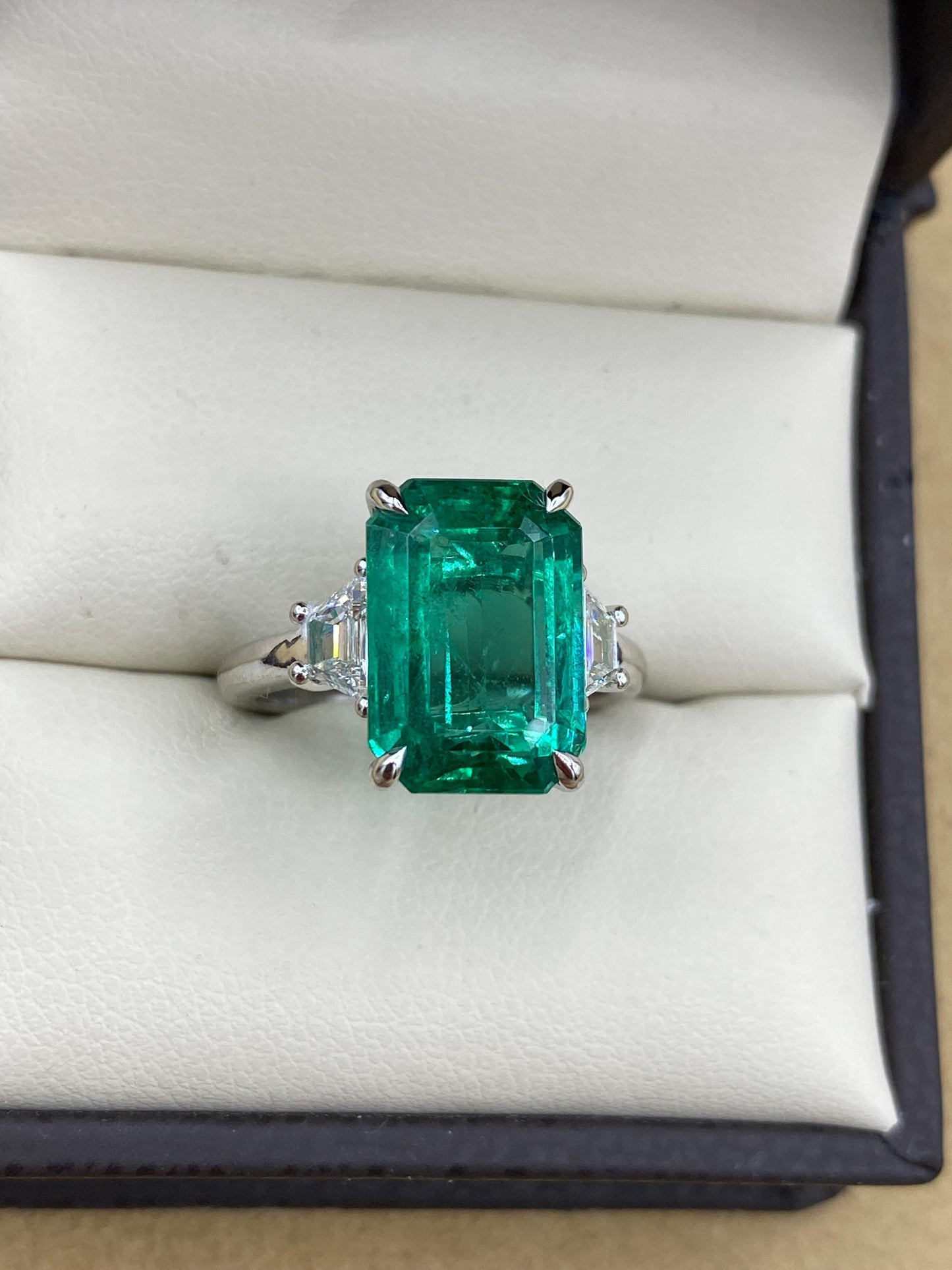 Emilio Jewelry GIA Certified 6.01 Carat Emerald Diamond Ring