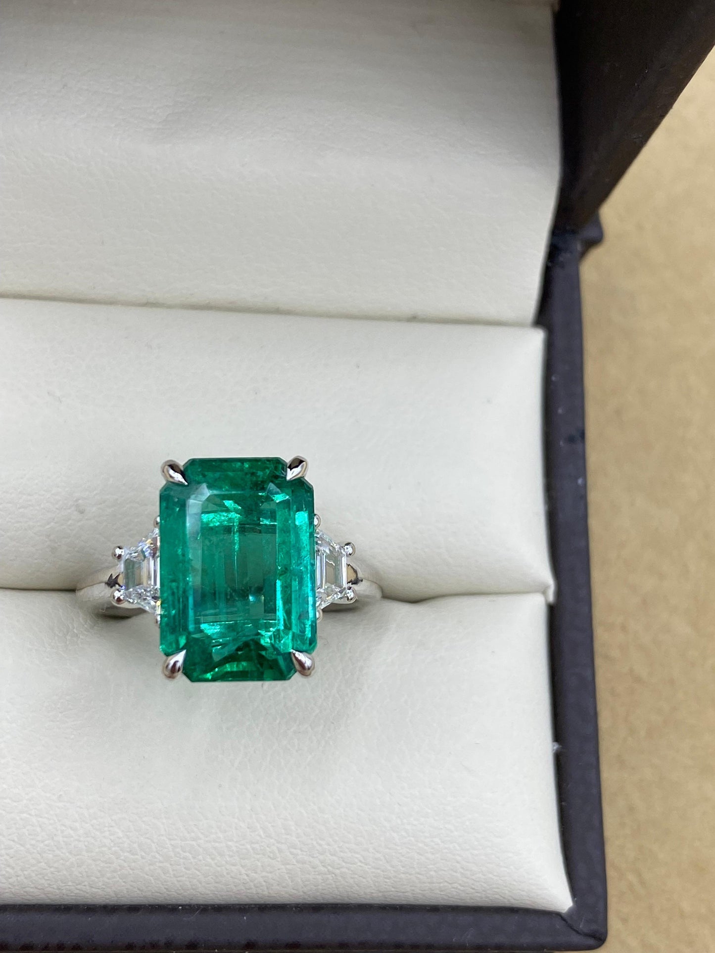 Emilio Jewelry GIA Certified 6.01 Carat Emerald Diamond Ring