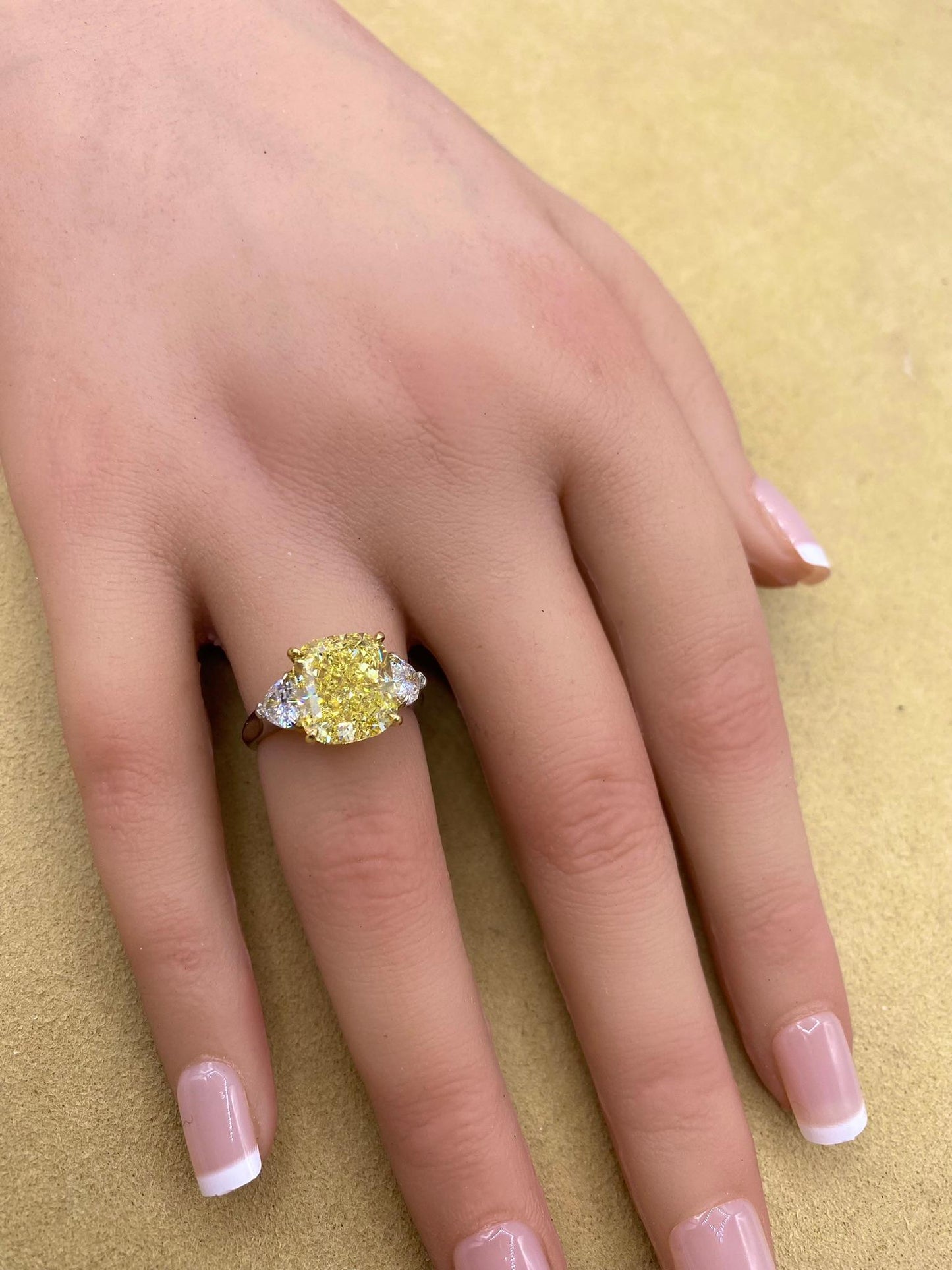Emilio Jewelry GIA Certified 6.75 Carat Fancy Intense Yellow Diamond Ring