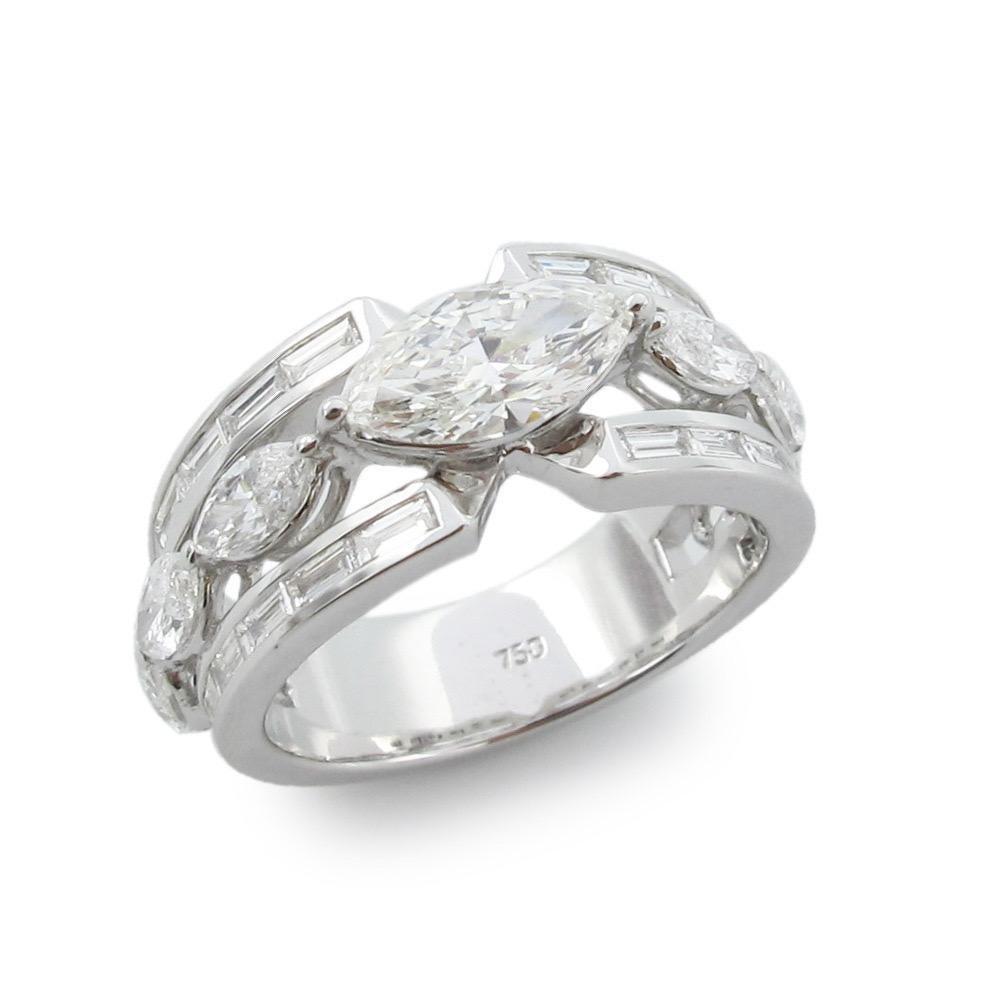Emilio Jewelry GIA Certified Art Deco Style Ring