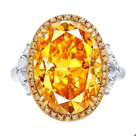 Emilio Jewelry GIA Certified Fancy Deep Orange Yellow Diamond Ring