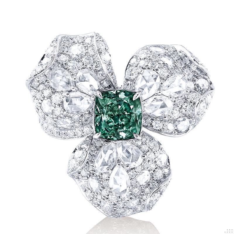 Emilio Jewelry GIA Certified Fancy Deep Pure Green Diamond Ring
