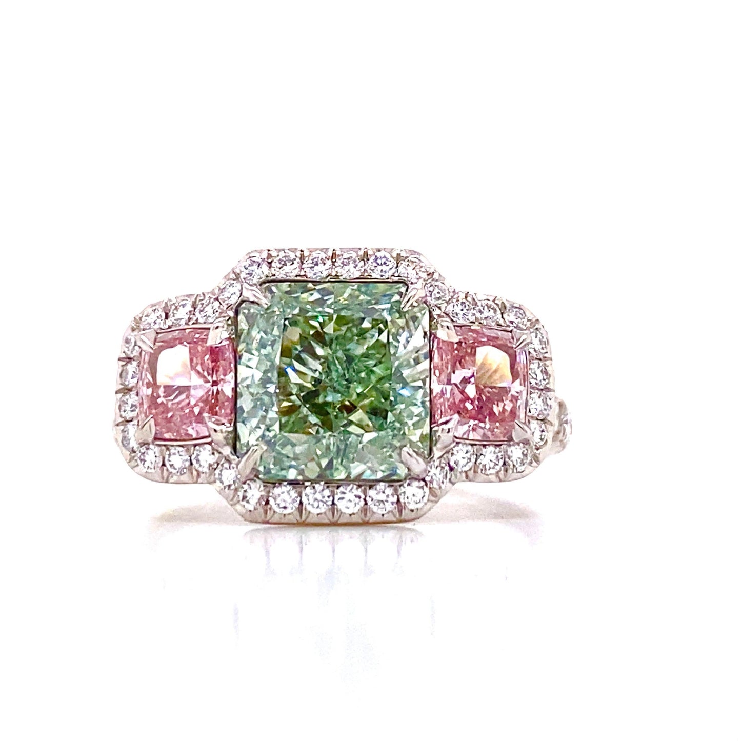 Emilio Jewelry GIA Certified Fancy Intense Pure Green Diamond Ring