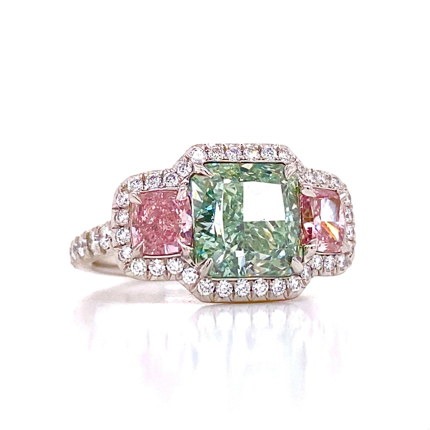 Emilio Jewelry GIA Certified Fancy Intense Pure Green Diamond Ring