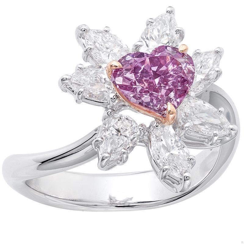 Emilio Jewelry GIA Certified Fancy Intense Purple Diamond Ring