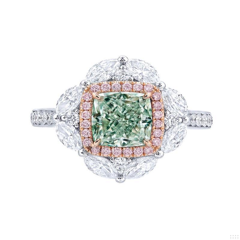 Emilio Jewelry GIA Certified Fancy Light Pure Green Diamond Ring