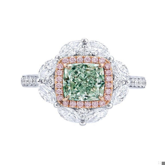 Emilio Jewelry GIA Certified Fancy Light Pure Green Diamond Ring