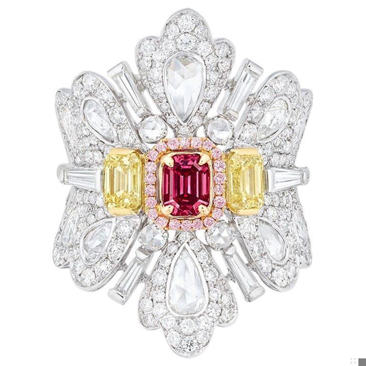 Emilio Jewelry GIA Certified Fancy Red Diamond Ring