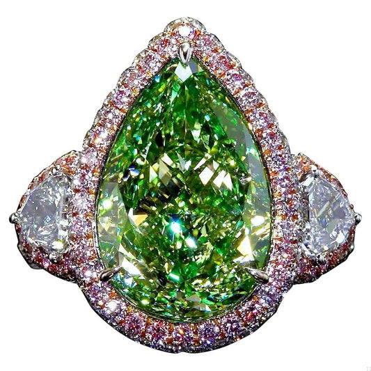 Emilio Jewelry GIA Certified Greenish Yellow Diamond Ring