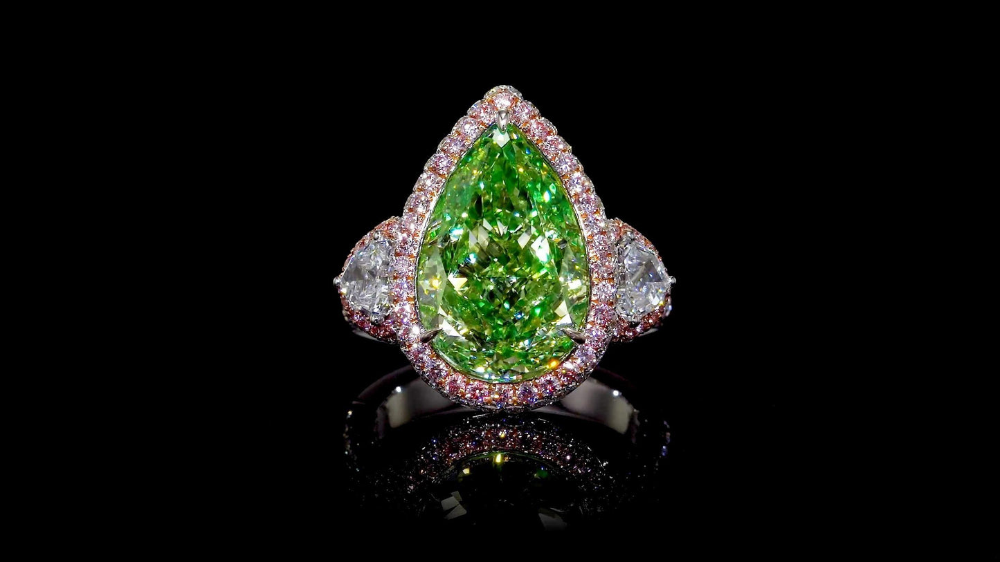 Emilio Jewelry GIA Certified Greenish Yellow Diamond Ring