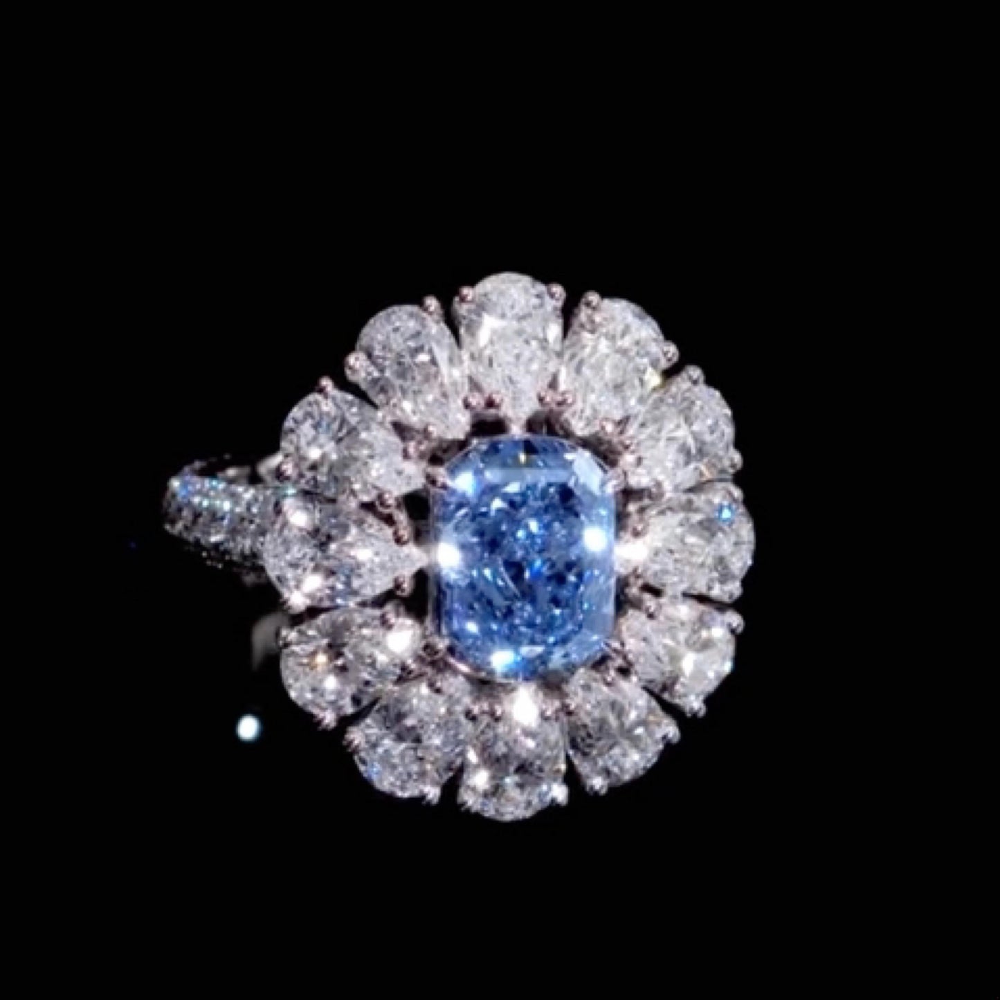 Emilio Jewelry GIA Certified Natural Vivid Blue Internally Flawless Diamond Ring