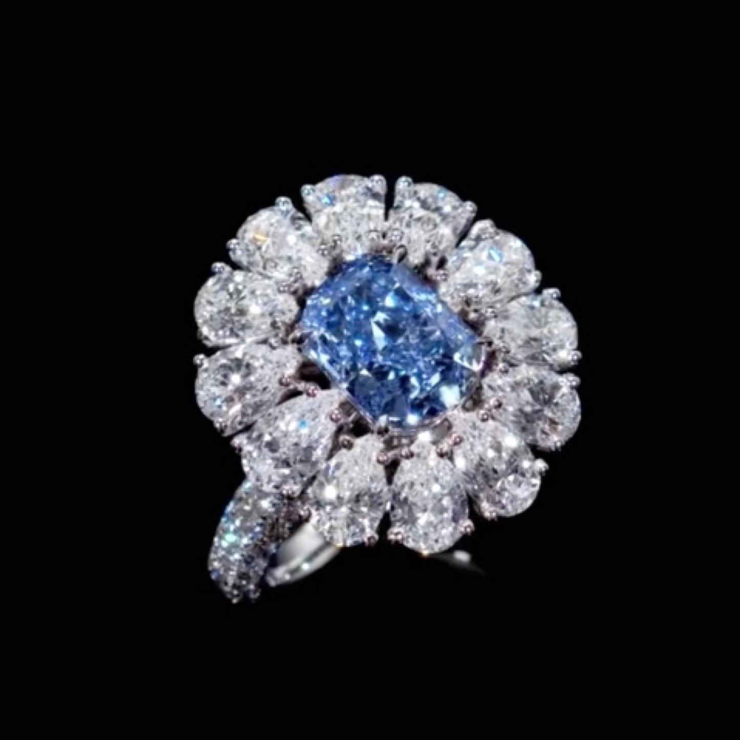Emilio Jewelry GIA Certified Natural Vivid Blue Internally Flawless Diamond Ring