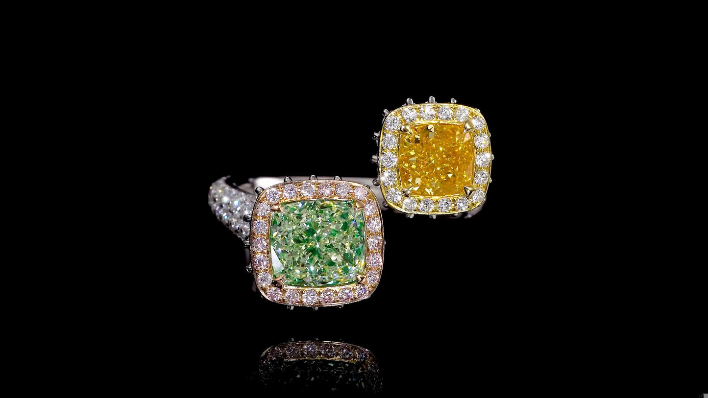 Emilio Jewelry GIA Certified Toi E Moi Natural Exotic Diamond Ring
