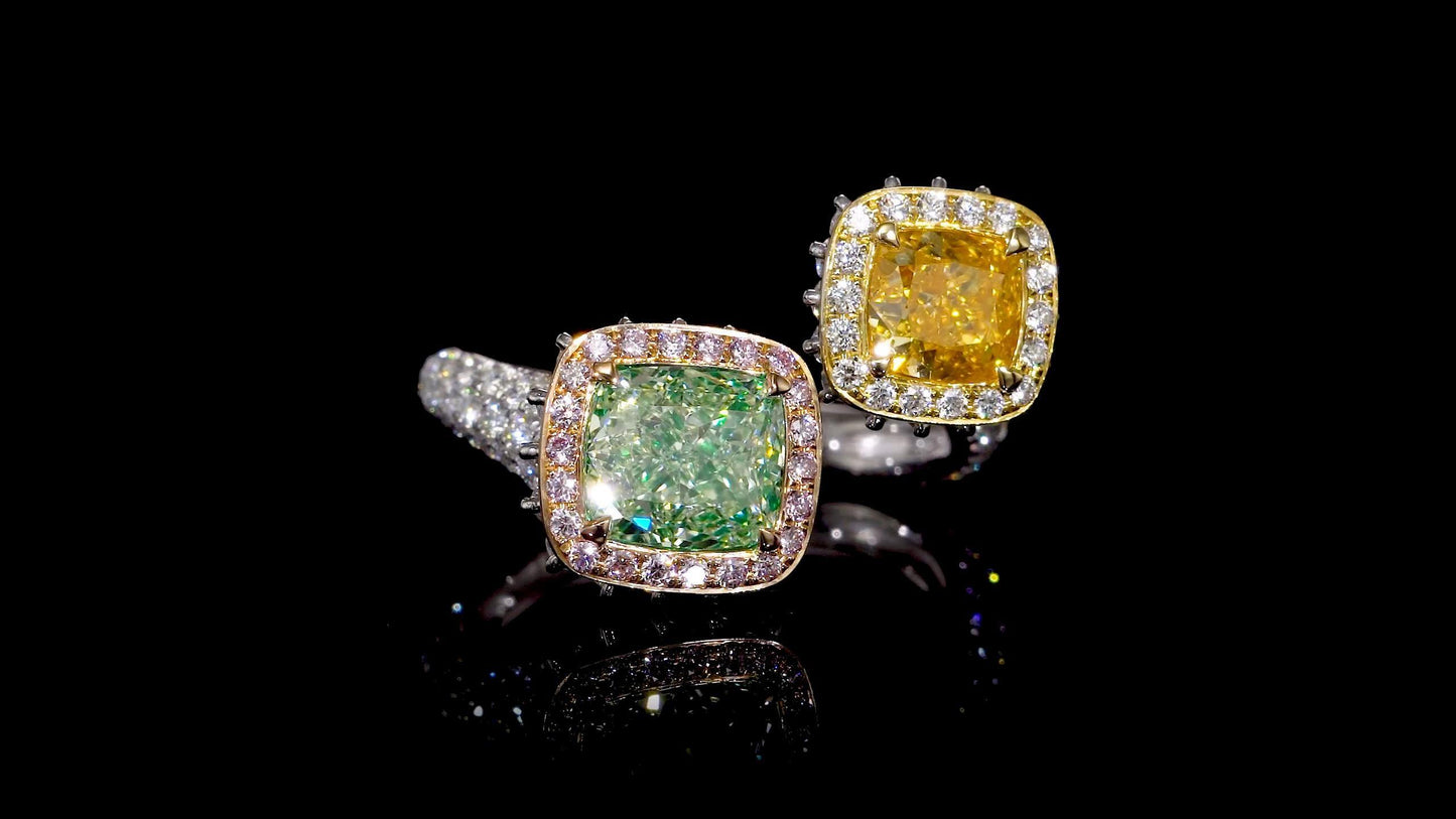 Emilio Jewelry GIA Certified Toi E Moi Natural Exotic Diamond Ring