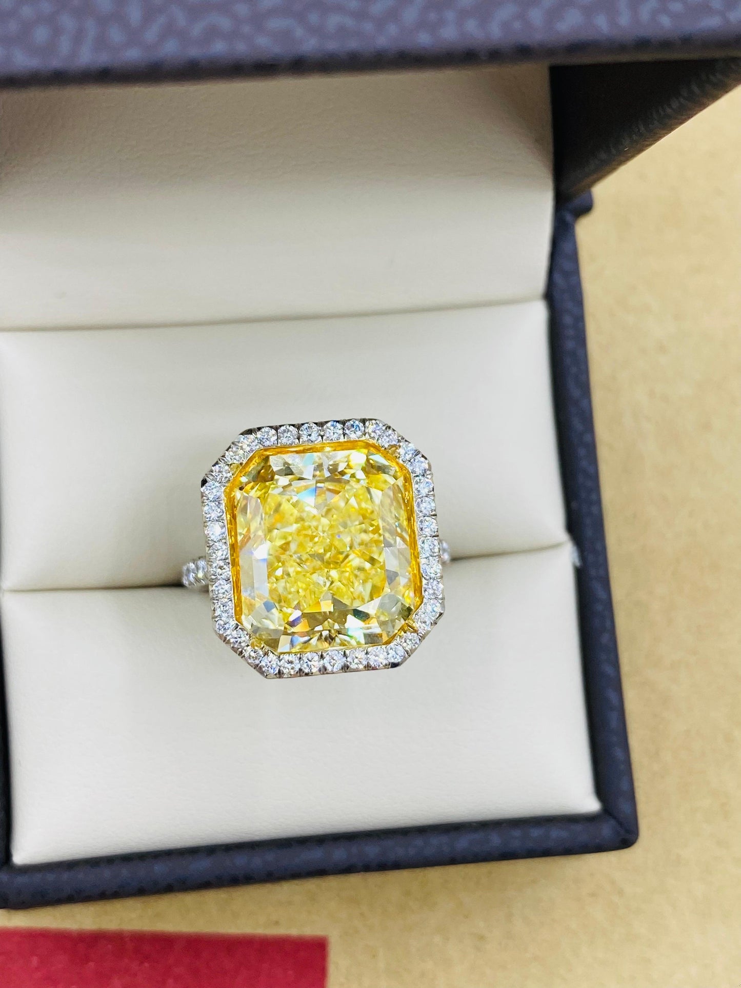 Emilio Jewelry Gia Certified 10.00 Carat Fancy Intense Yellow Diamond Ring