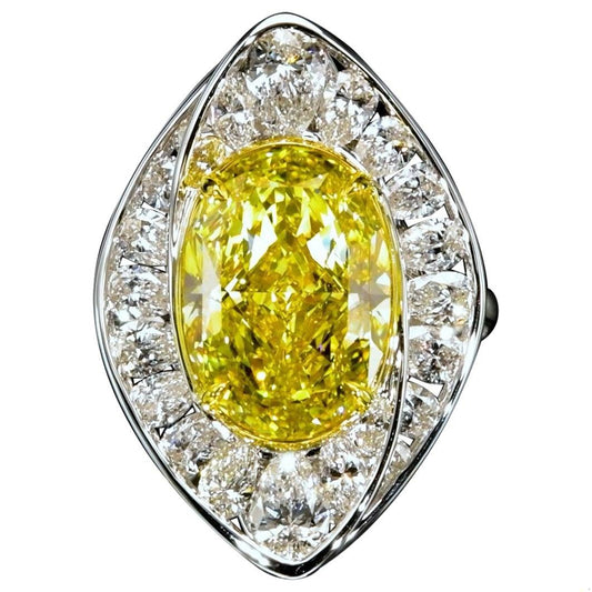 Emilio Jewelry Gia Certified 10.50 Carat Fancy Deep Yellow Diamond Ring