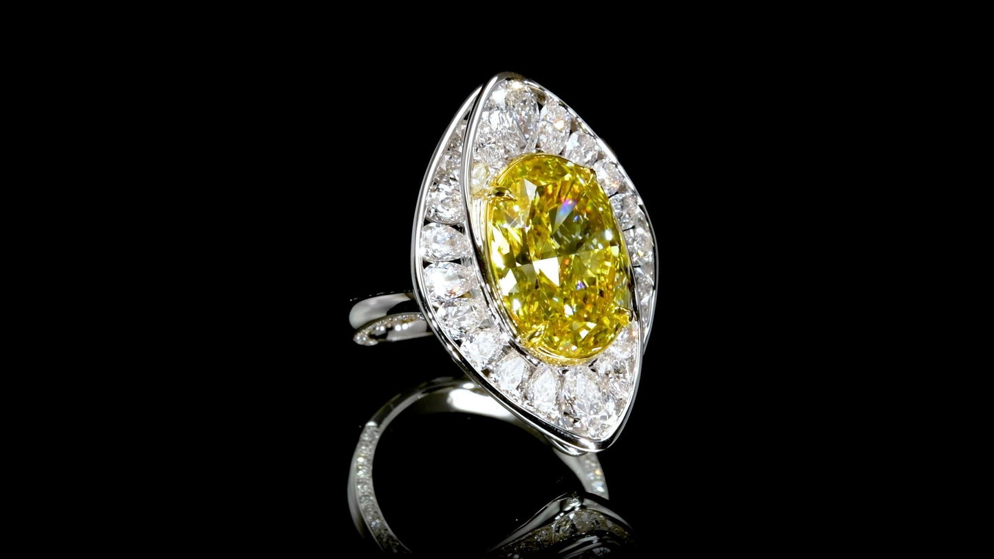 Emilio Jewelry Gia Certified 10.50 Carat Fancy Deep Yellow Diamond Ring