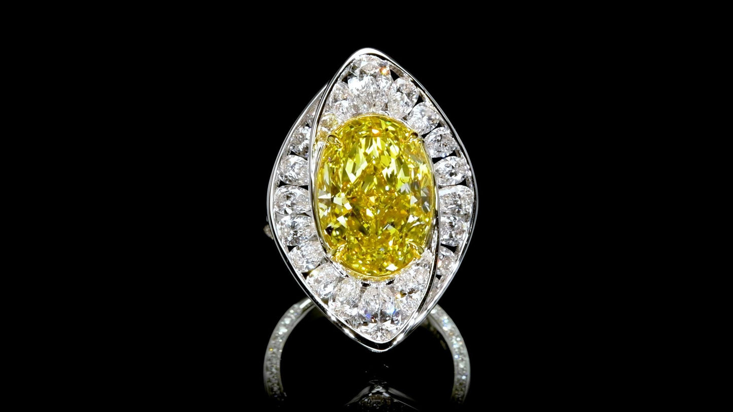 Emilio Jewelry Gia Certified 10.50 Carat Fancy Deep Yellow Diamond Ring