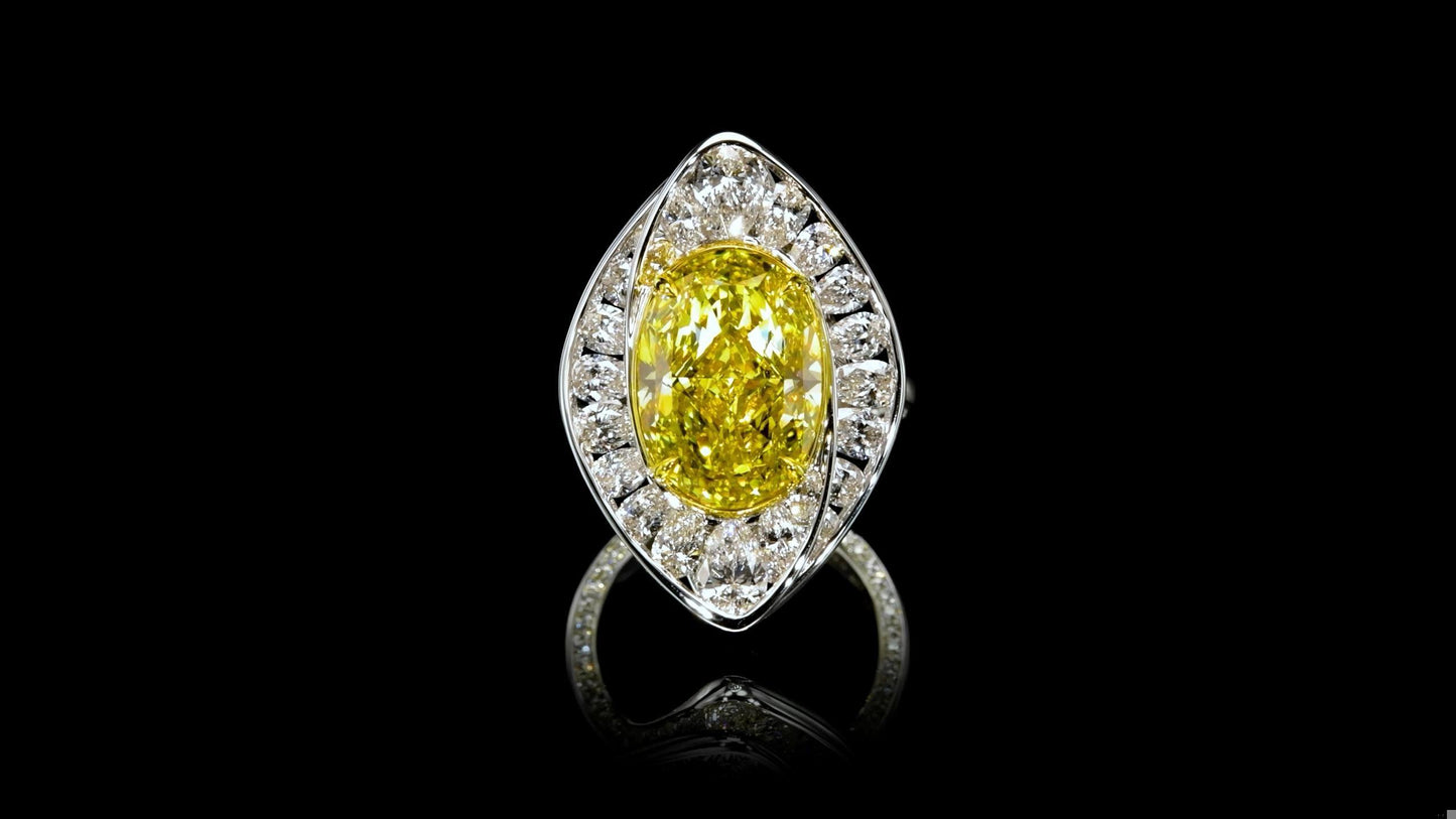 Emilio Jewelry Gia Certified 10.50 Carat Fancy Deep Yellow Diamond Ring