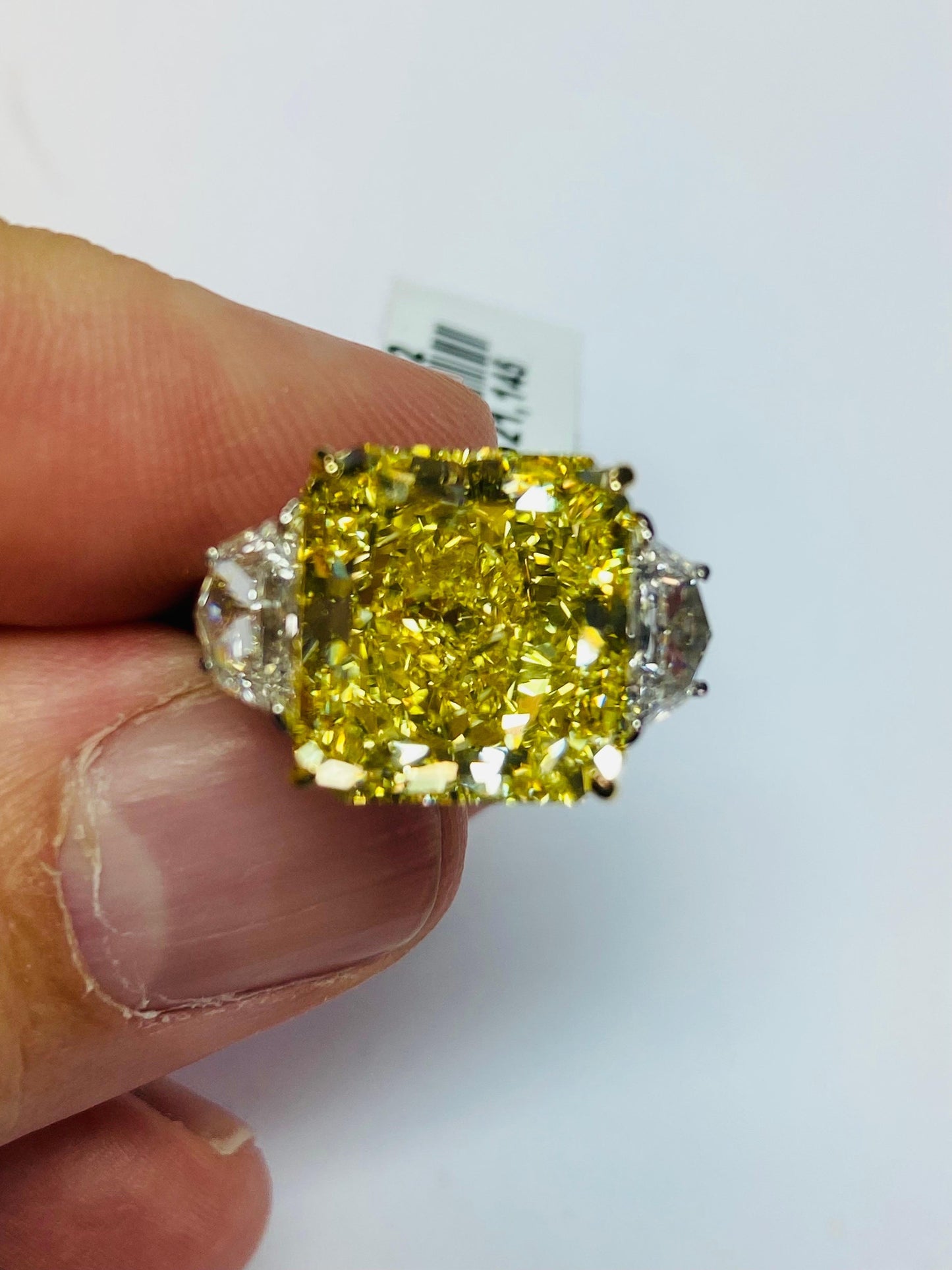 Emilio Jewelry Gia Certified 11.00 Carat Vivid Yellow Diamond Ring
