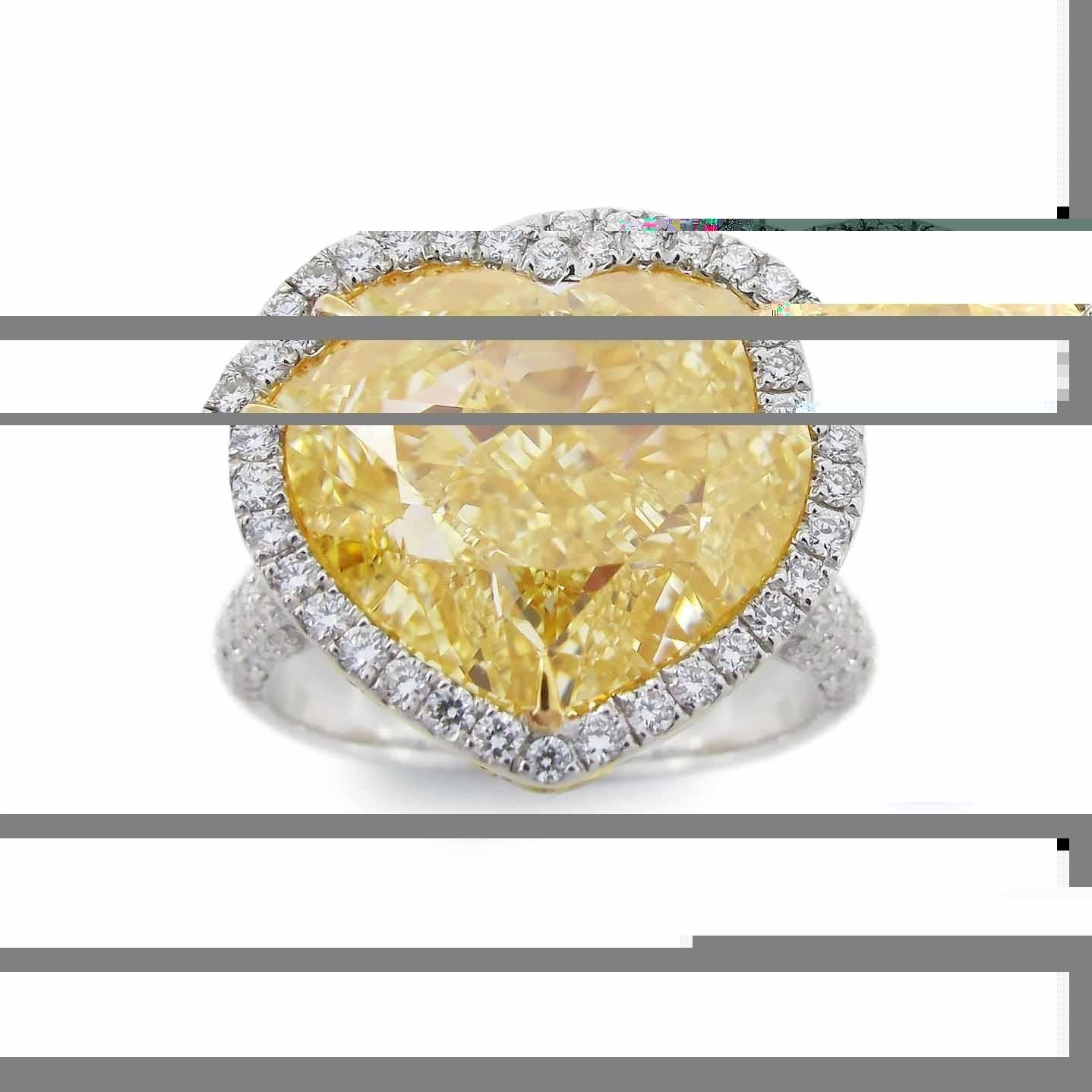Emilio Jewelry Gia Certified 12.00 Carat Fancy Yellow Diamond Ring