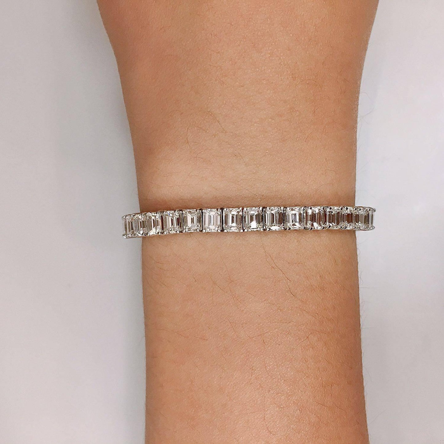 Emilio Jewelry Gia Certified 15.00 Carat Emerald Cut Diamond Bracelet