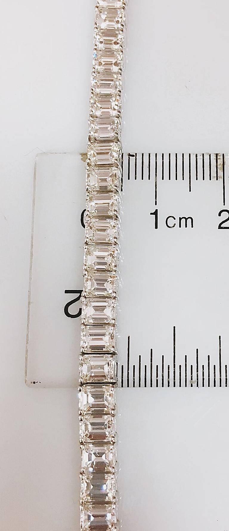 Emilio Jewelry Gia Certified 15.00 Carat Emerald Cut Diamond Bracelet