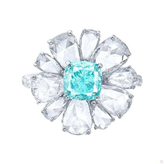 Emilio Jewelry Gia Certified 1.50 Carat Greenish Blue Diamond Ring