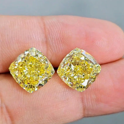 Emilio Jewelry Gia Certified 20.00 Carat Fancy Intense Diamond Earring