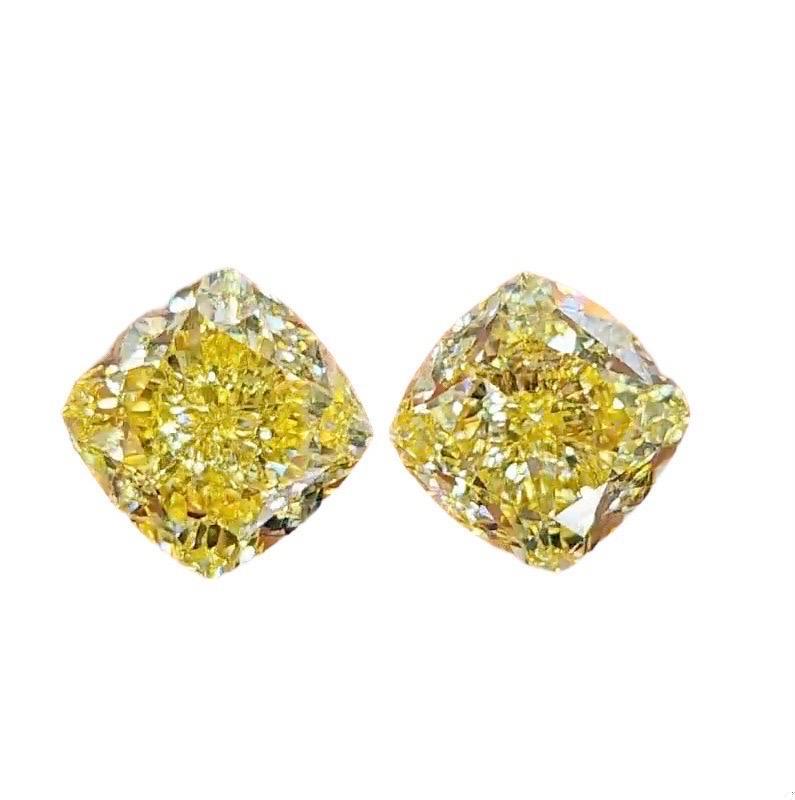 Emilio Jewelry Gia Certified 20.00 Carat Fancy Intense Diamond Earring