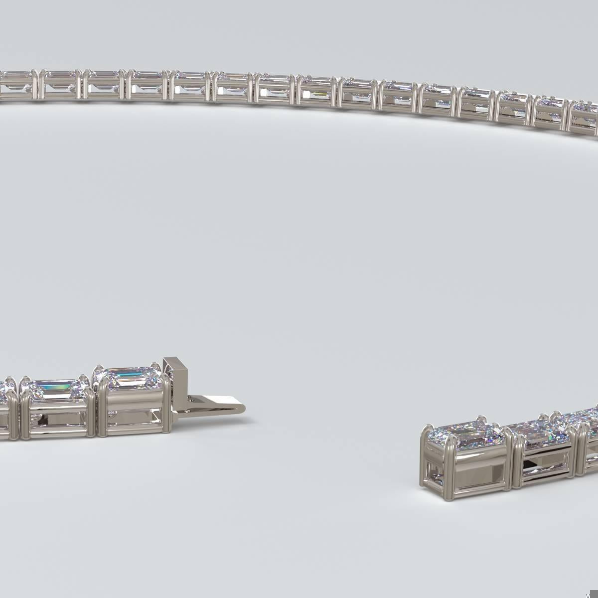 Emilio Jewelry Gia Certified 30.00 Carat Emerald Cut Diamond Necklace