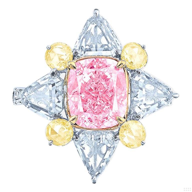 Emilio Jewelry Gia Certified 3.00 Carat Baby Pink Diamond Ring