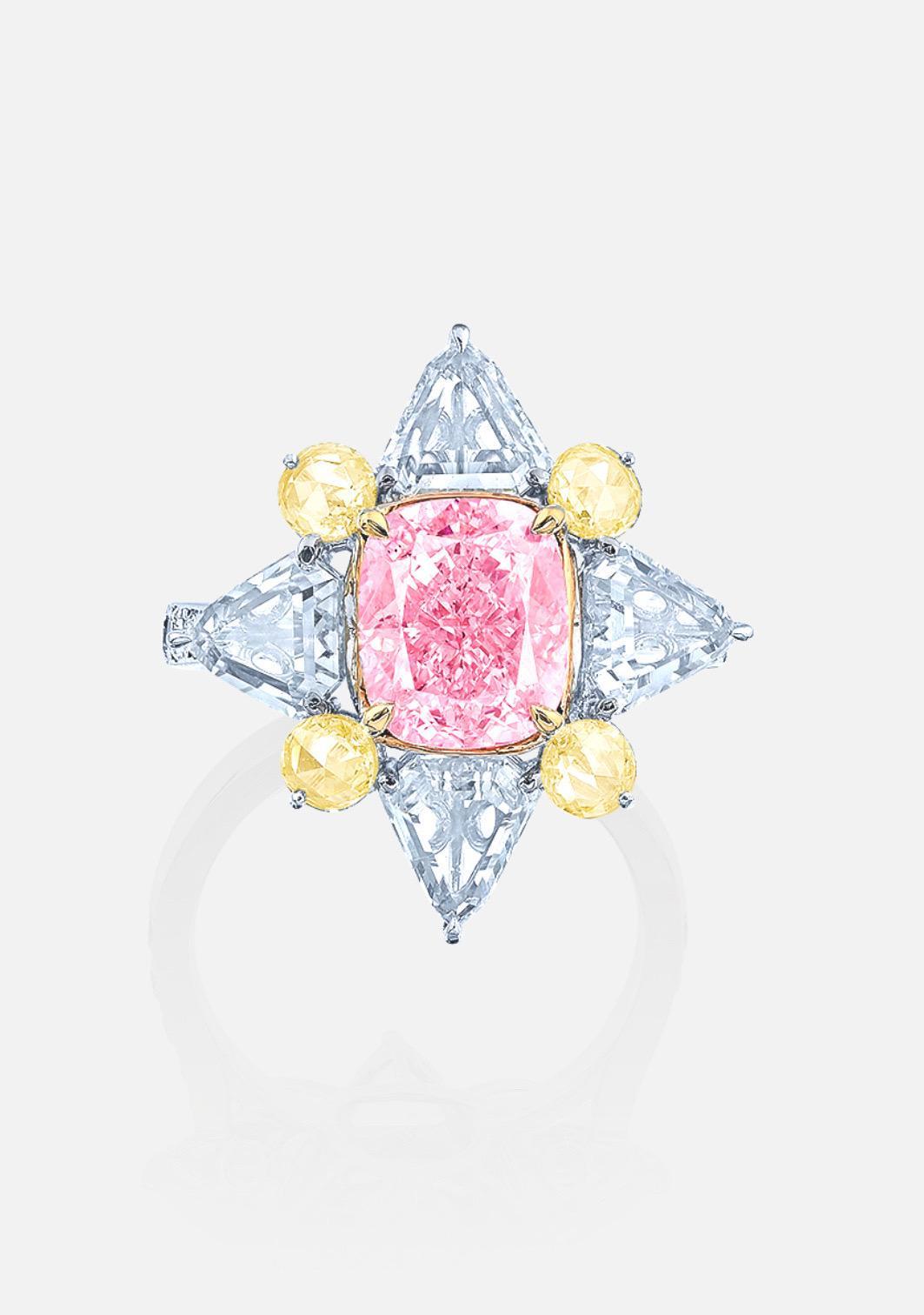 Emilio Jewelry Gia Certified 3.00 Carat Baby Pink Diamond Ring