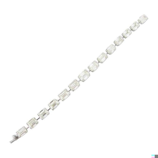 Emilio Jewelry Gia Certified 3.00 Carat Each Emerald Cut Diamond Bracelet