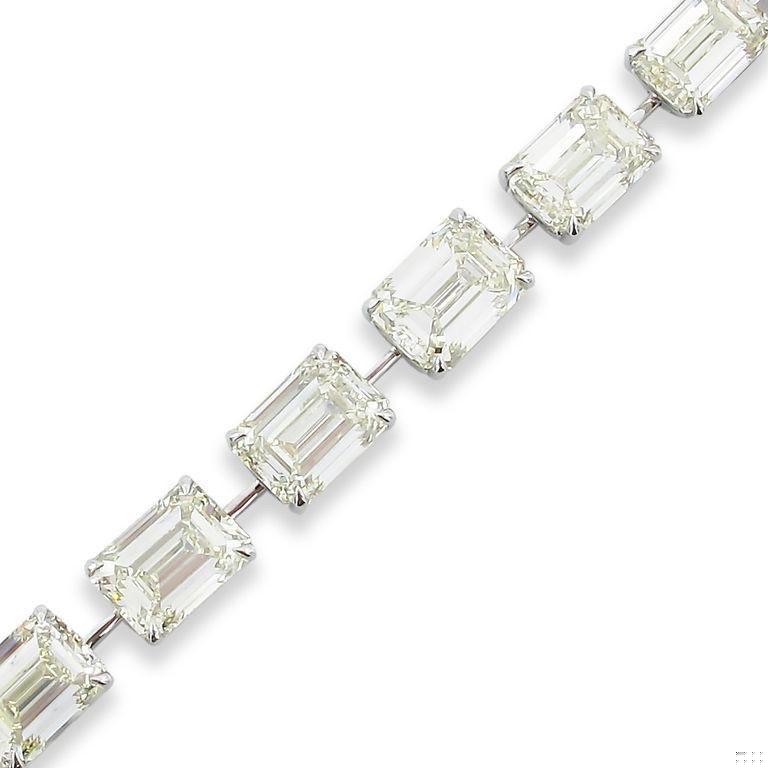 Emilio Jewelry Gia Certified 3.00 Carat Each Emerald Cut Diamond Bracelet