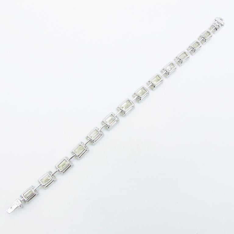 Emilio Jewelry Gia Certified 3.00 Carat Each Emerald Cut Diamond Bracelet