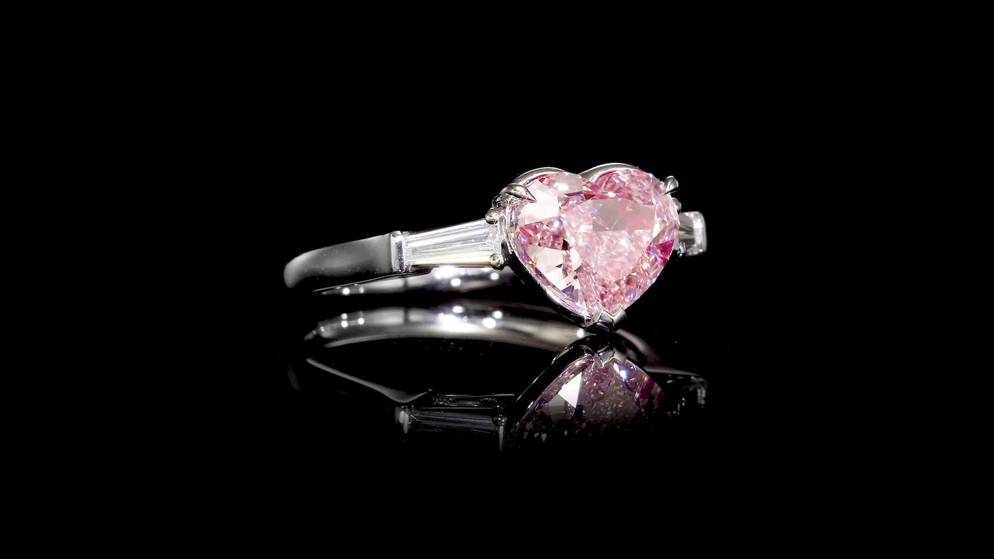Emilio Jewelry Gia Certified 3.00 Carat Fancy Light Pink Diamond Ring