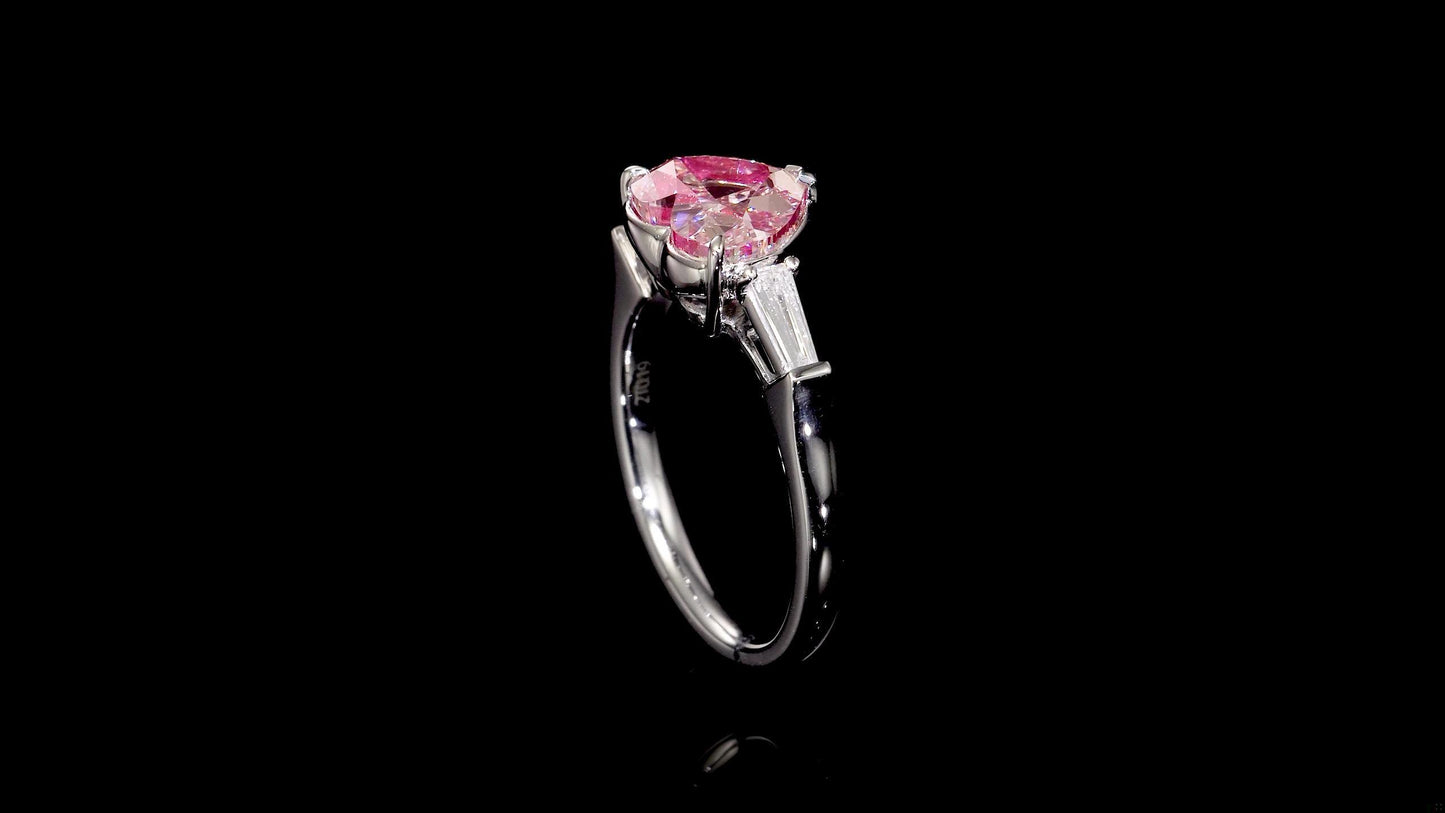 Emilio Jewelry Gia Certified 3.00 Carat Fancy Light Pink Diamond Ring