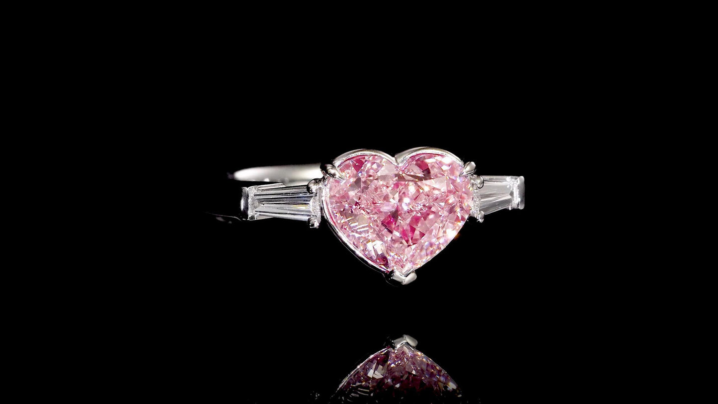 Emilio Jewelry Gia Certified 3.00 Carat Fancy Light Pink Diamond Ring