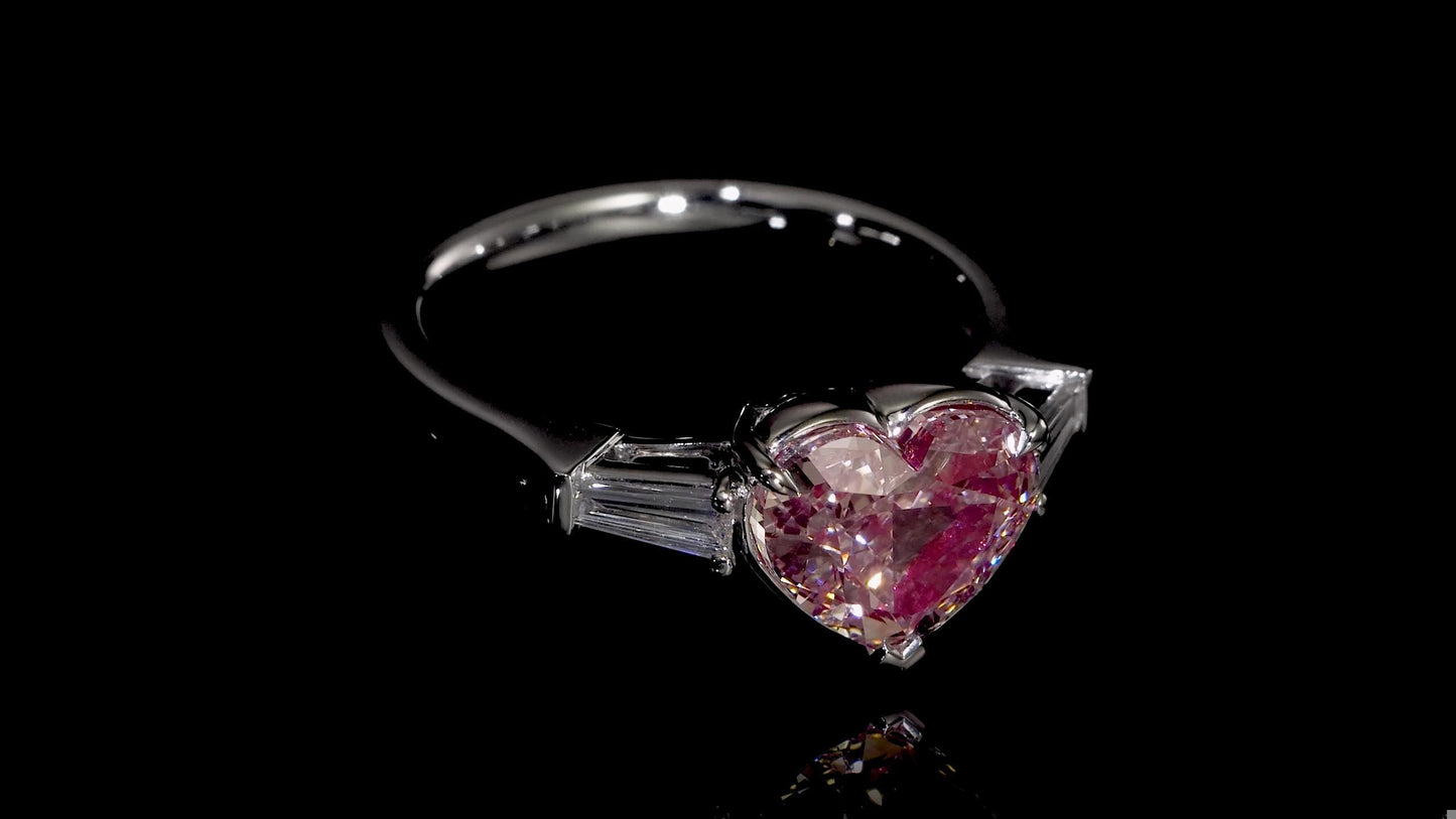 Emilio Jewelry Gia Certified 3.00 Carat Fancy Light Pink Diamond Ring