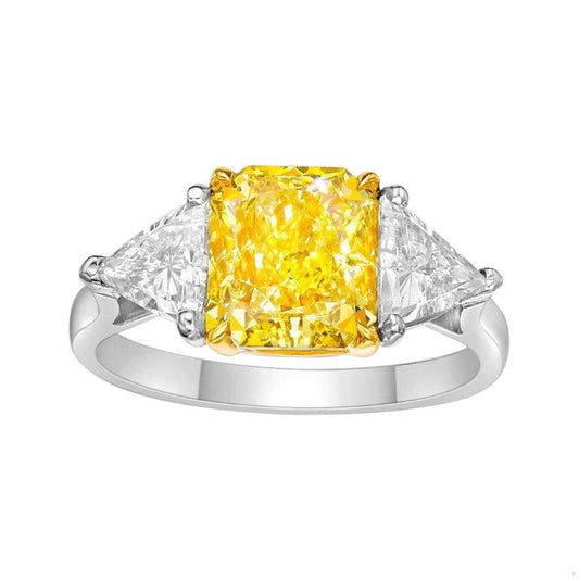 Emilio Jewelry Gia Certified 3.00 Carat Fancy Vivid Yellow Diamond Ring