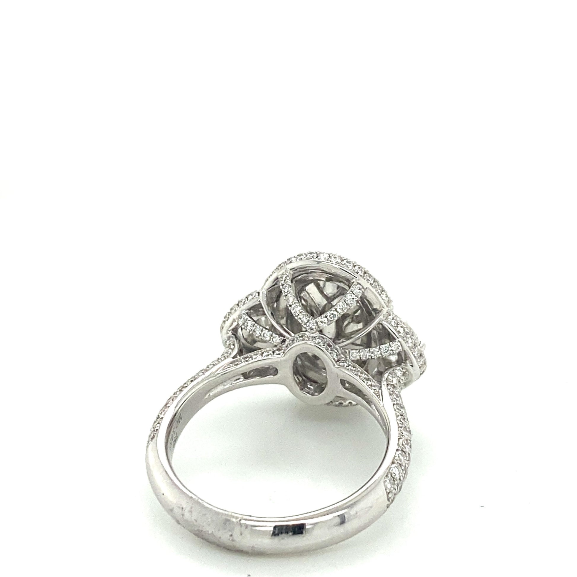 Emilio Jewelry Gia Certified 3.00 Carat Oval Pink Diamond Ring