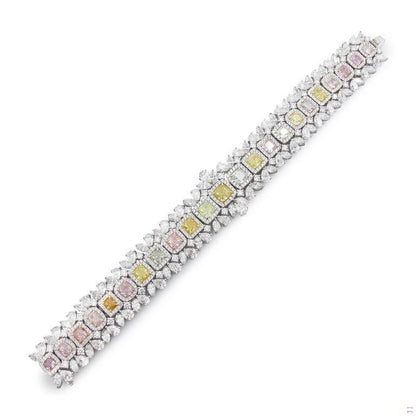 Emilio Jewelry Gia Certified 30.50 Carat Natural Fancy Color Diamond Bracelet
