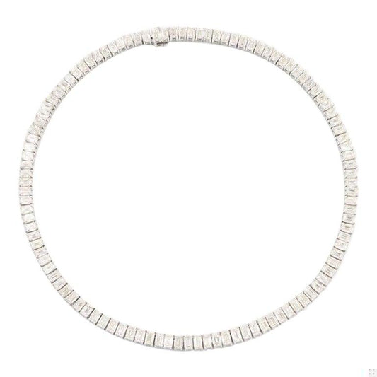 Emilio Jewelry Gia Certified 34.00 Carat Emerald Cut Diamond Necklace
