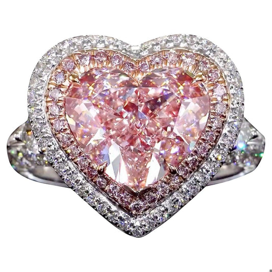 Emilio Jewelry Gia Certified 4.50 Carat Internally Flawless Pink Diamond Ring
