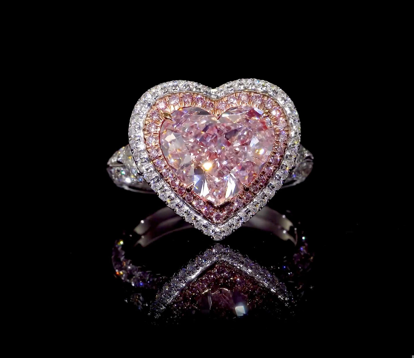 Emilio Jewelry Gia Certified 4.50 Carat Internally Flawless Pink Diamond Ring