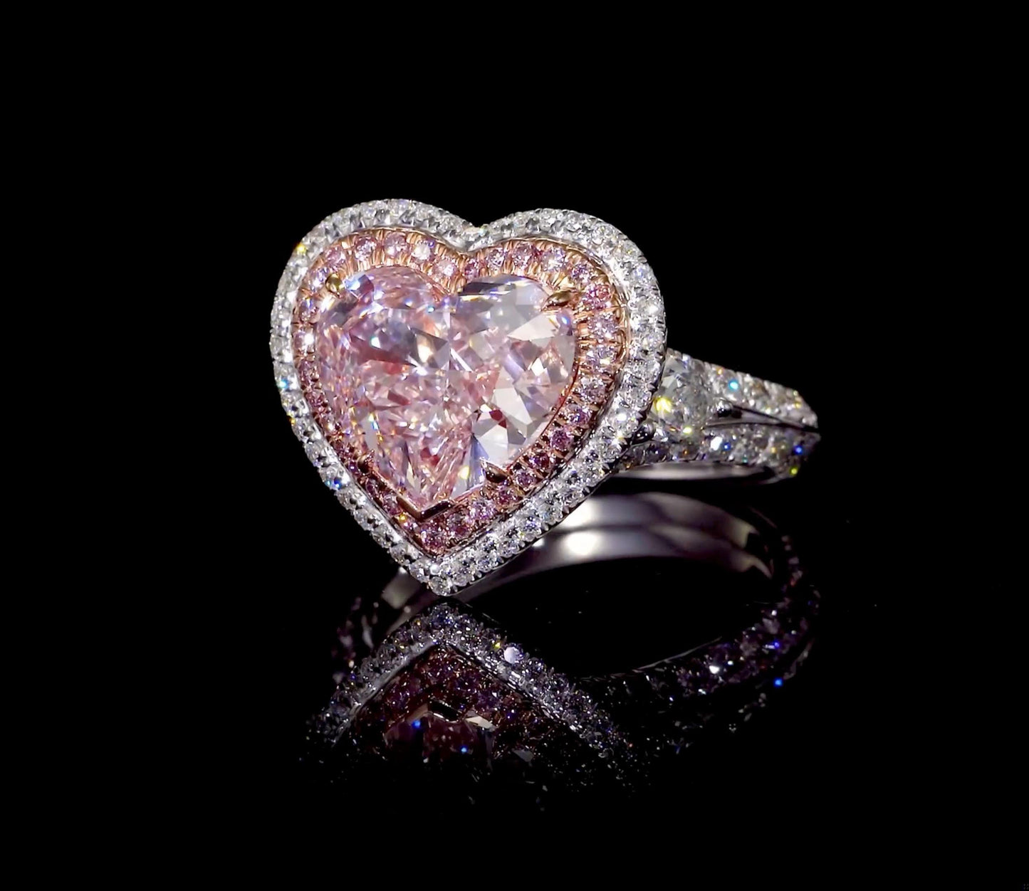 Emilio Jewelry Gia Certified 4.50 Carat Internally Flawless Pink Diamond Ring