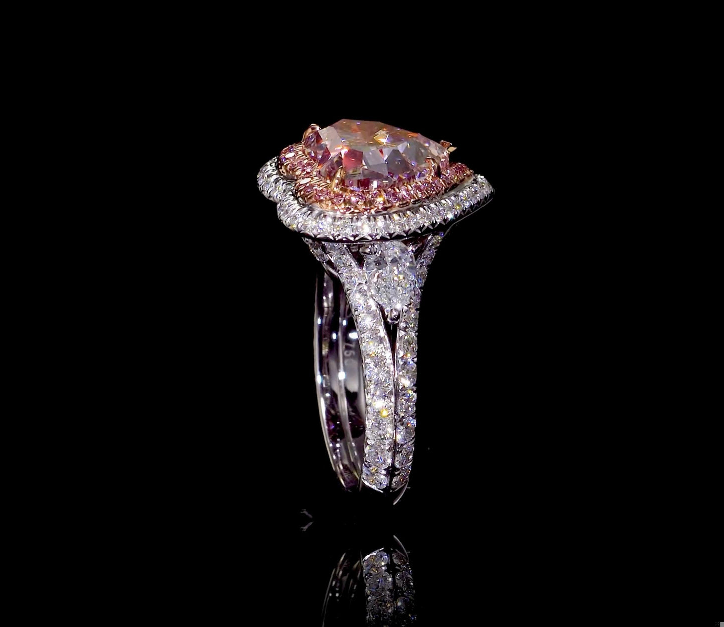 Emilio Jewelry Gia Certified 4.50 Carat Internally Flawless Pink Diamond Ring