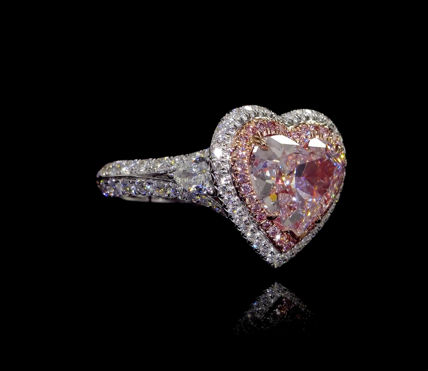 Emilio Jewelry Gia Certified 4.50 Carat Internally Flawless Pink Diamond Ring