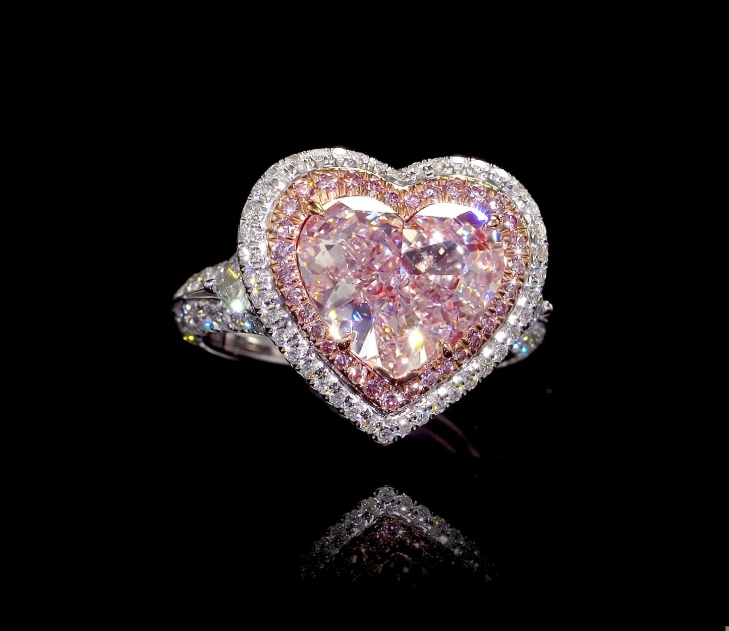 Emilio Jewelry Gia Certified 4.50 Carat Internally Flawless Pink Diamond Ring